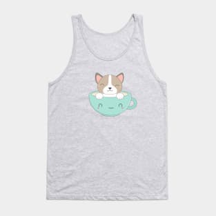 Kawaii and cute coffee puppy t-shirt Tank Top